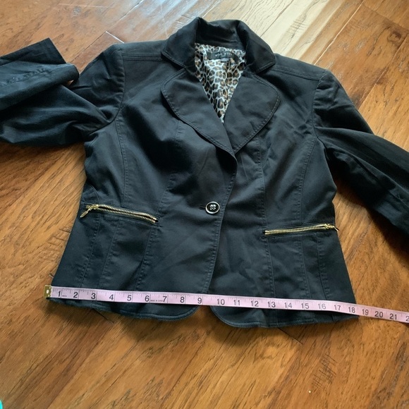 Nine West Tailor Black Jacket Animal Print Apparel - Picture 11 of 12